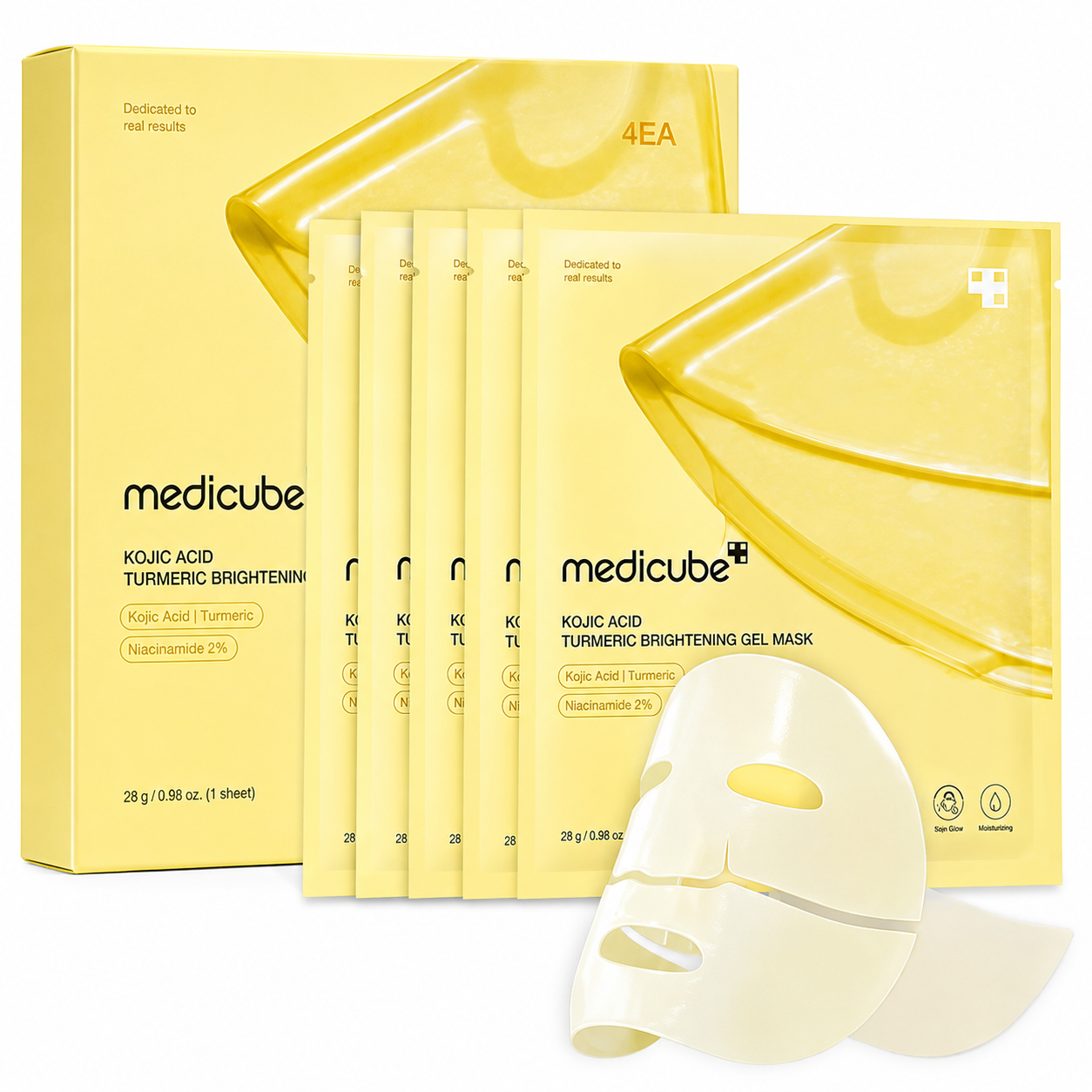 Medicube Kojic Acid Turmeric Brightening Gel Mask 4 Sheets 20g