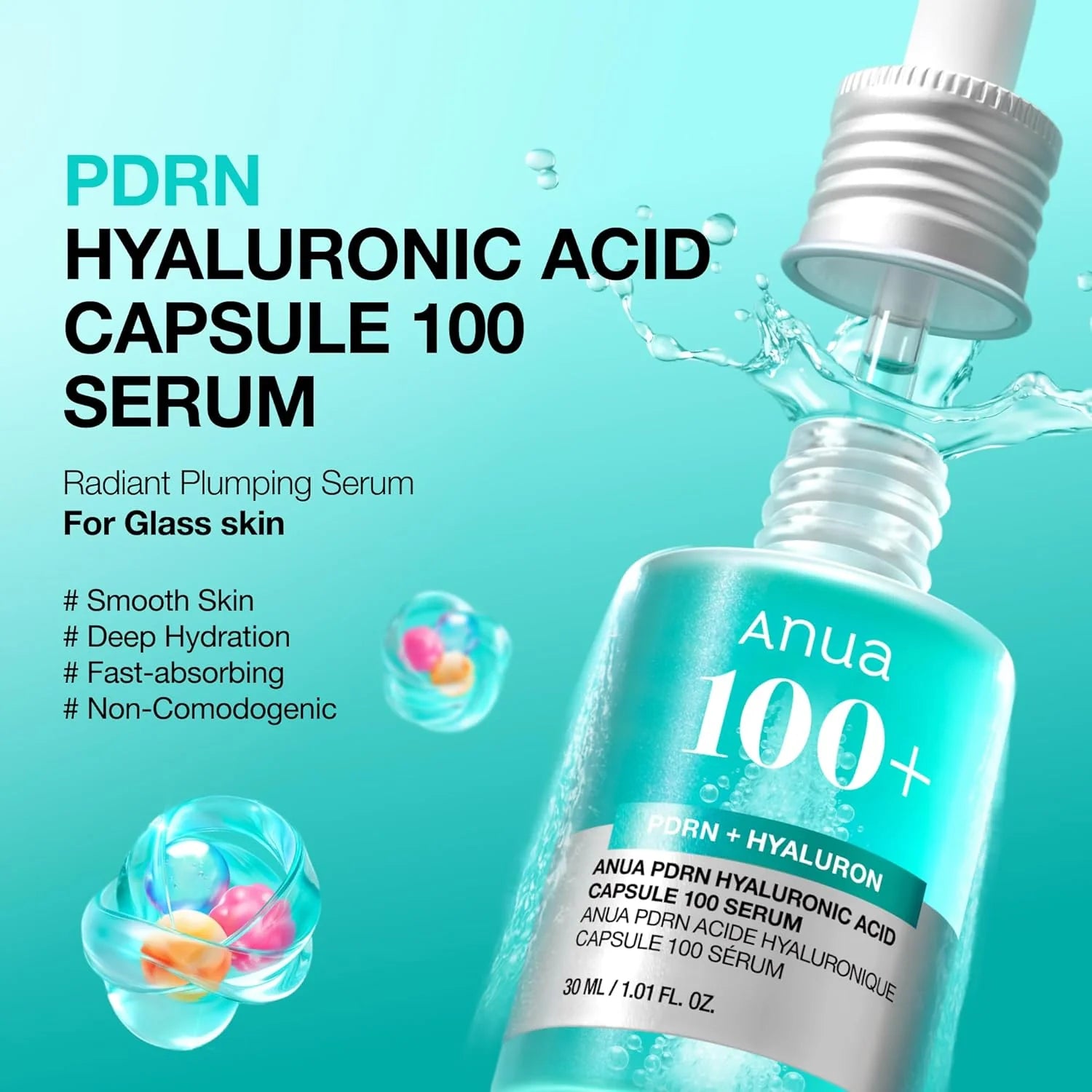 Anua PDRN Hyaluronic Acid Capsule 100 Serum for Glass Skin 30ml