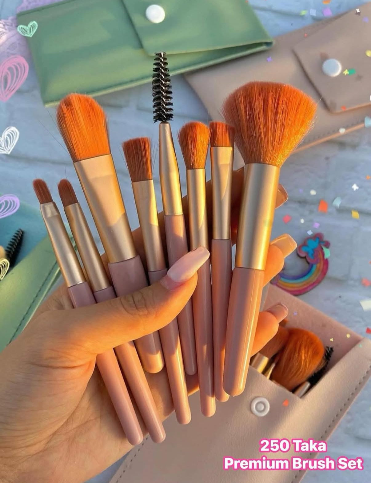 Premium Mini Brush Set With Free Zipper Bag