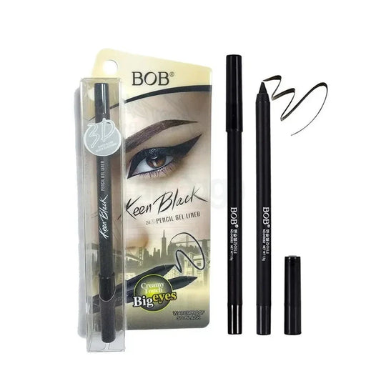BOB Keen Black Waterproof Pencil Gel Liner Kajal with Free Sharpener