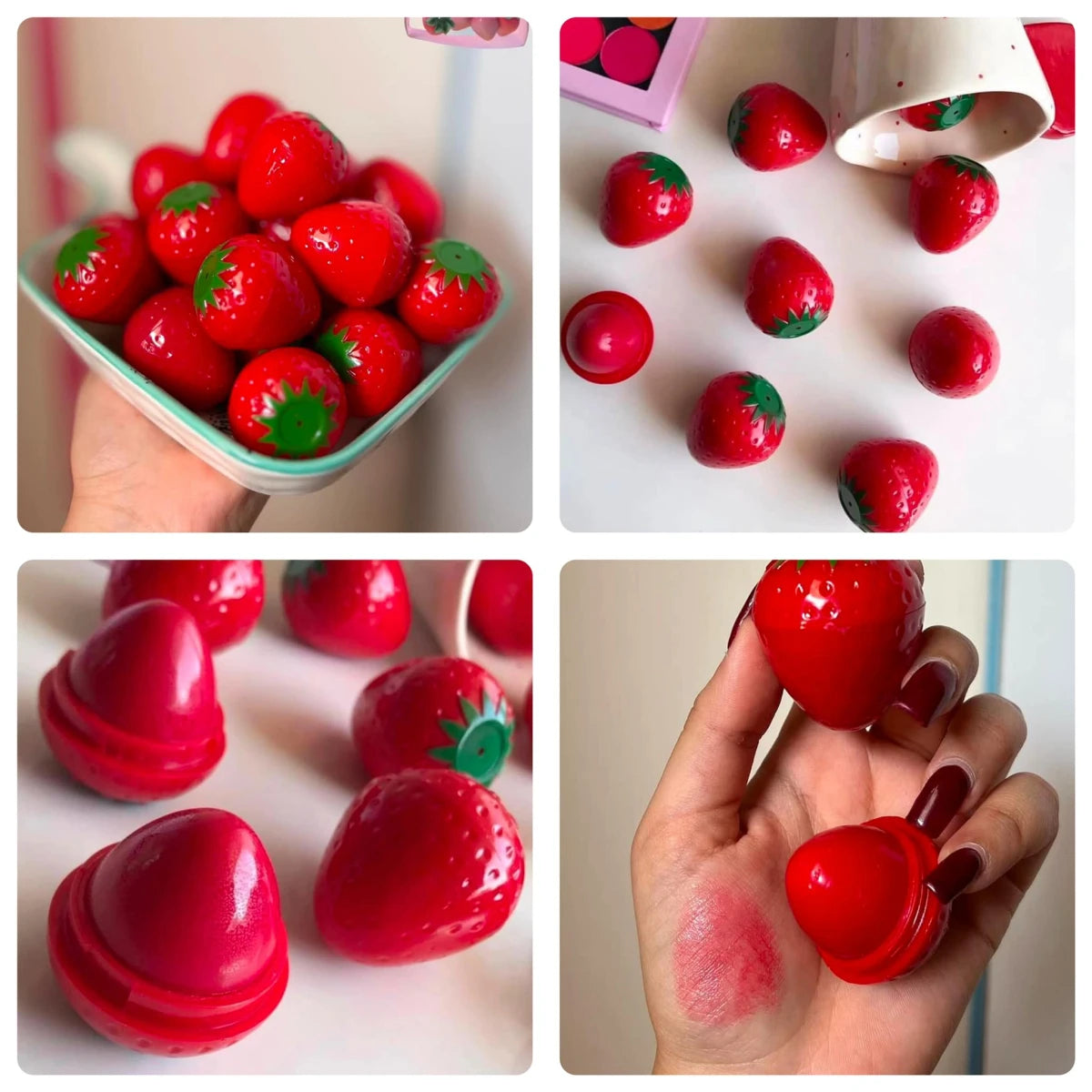 Strawberry Lip Balm Pink 1pc