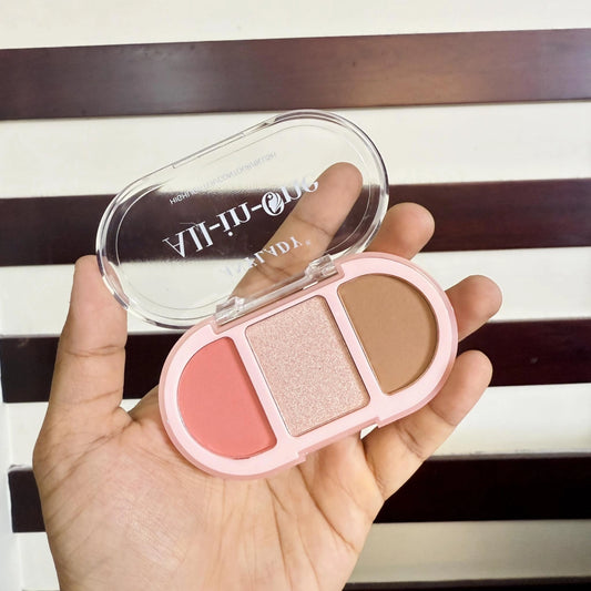 3 in 1 - Contour, Highlighter, Blush Palette - ANYLADY