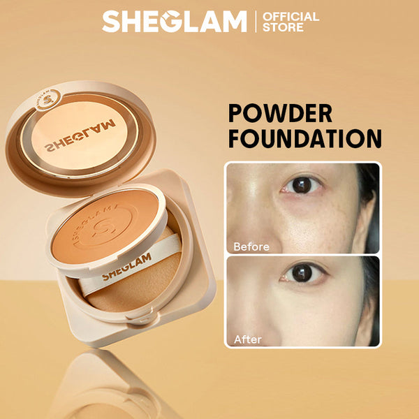 SHEGLAM Skin-Focus High Coverage Powder Foundation – Compact Powder (New Version)